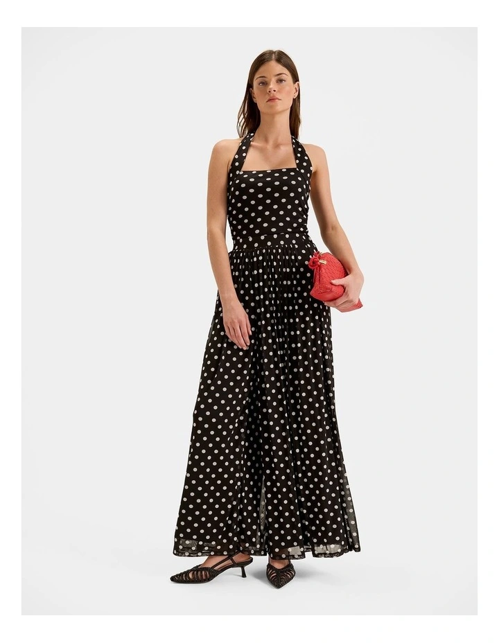 Ava Spot Mesh Top in Black image 6