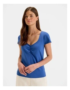 Chloe Fitted Top in Marine Blue