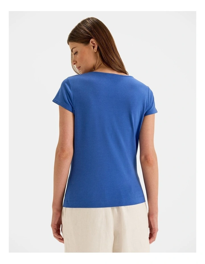 Chloe Fitted Top in Marine Blue image 2