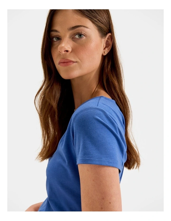 Chloe Fitted Top in Marine Blue image 4