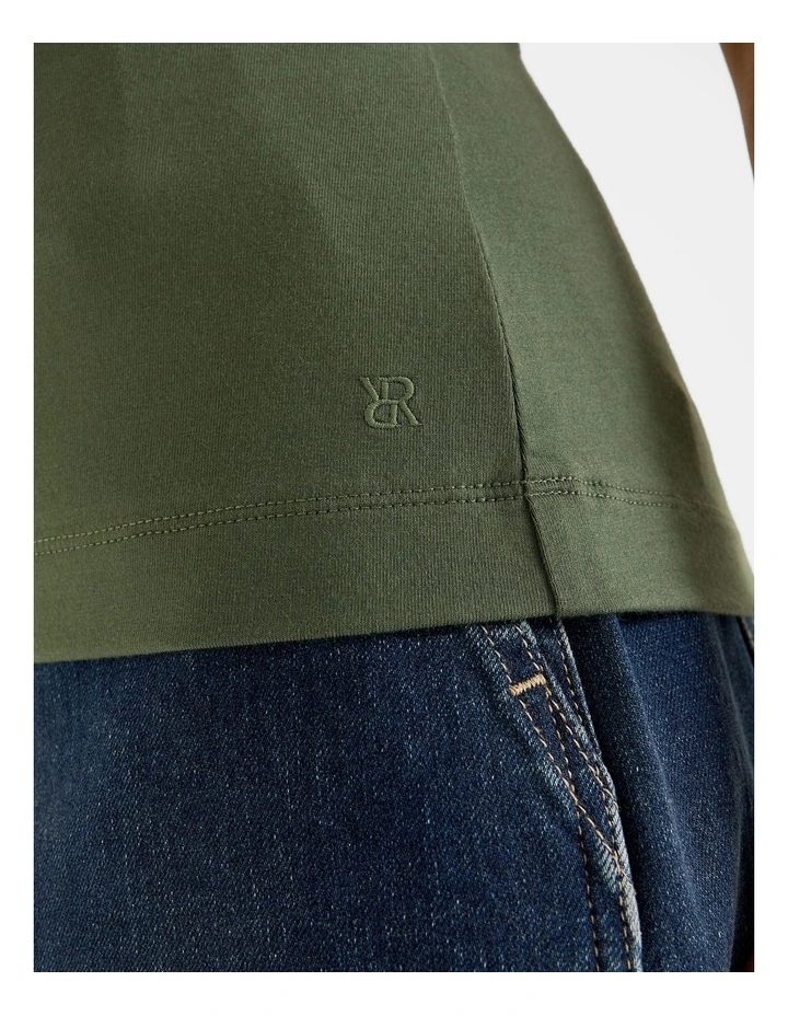 Chloe Fitted Top in Kelp Green image 5