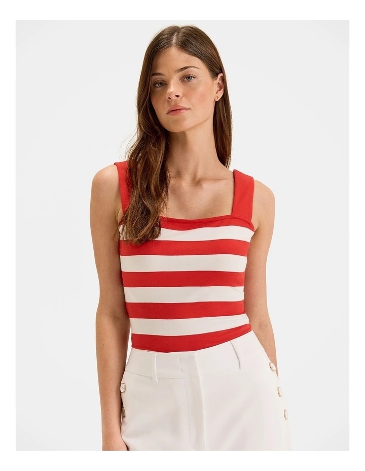 Carrie Stripe Tank in Sunrise/Ivory image 1