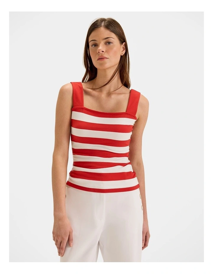 Carrie Stripe Tank in Sunrise/Ivory image 3