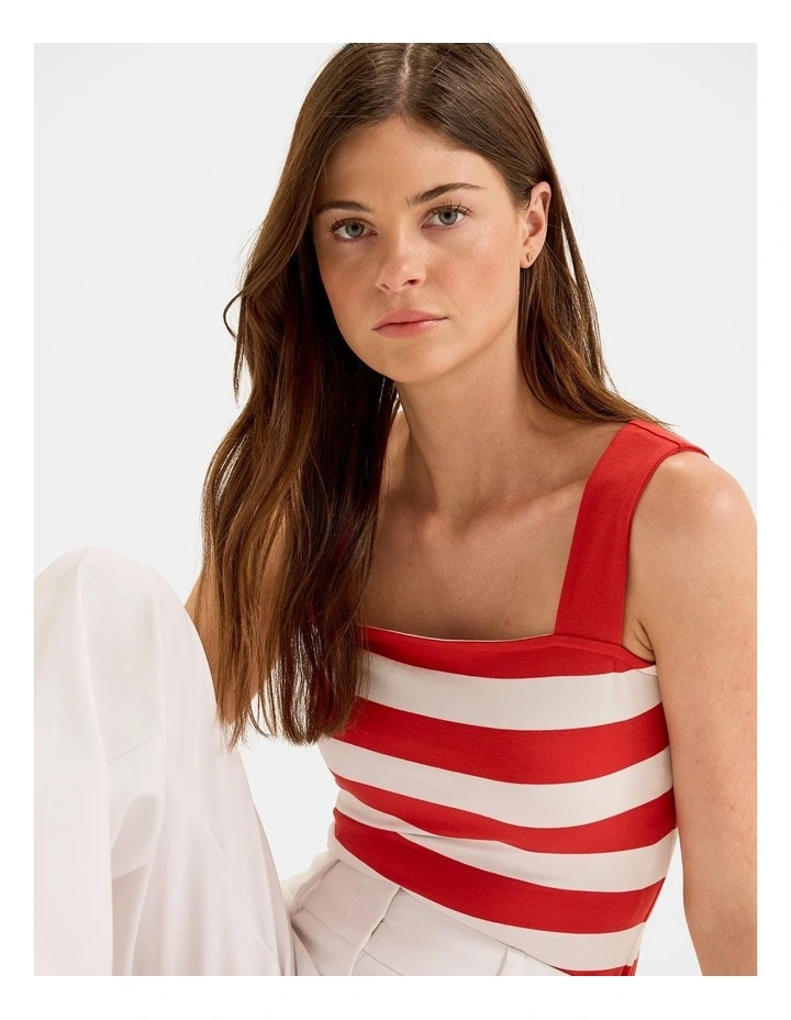 Carrie Stripe Tank in Sunrise/Ivory image 4