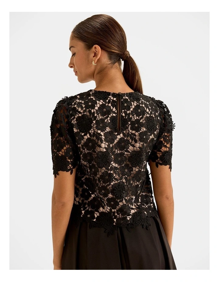 Bloom Lace Top in Black image 2