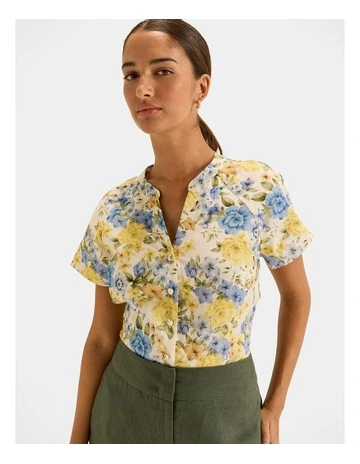 Elba Floral Blouse in Ivory