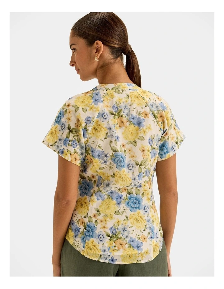 Elba Floral Blouse in Ivory image 2