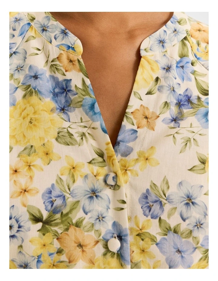 Elba Floral Blouse in Ivory image 3