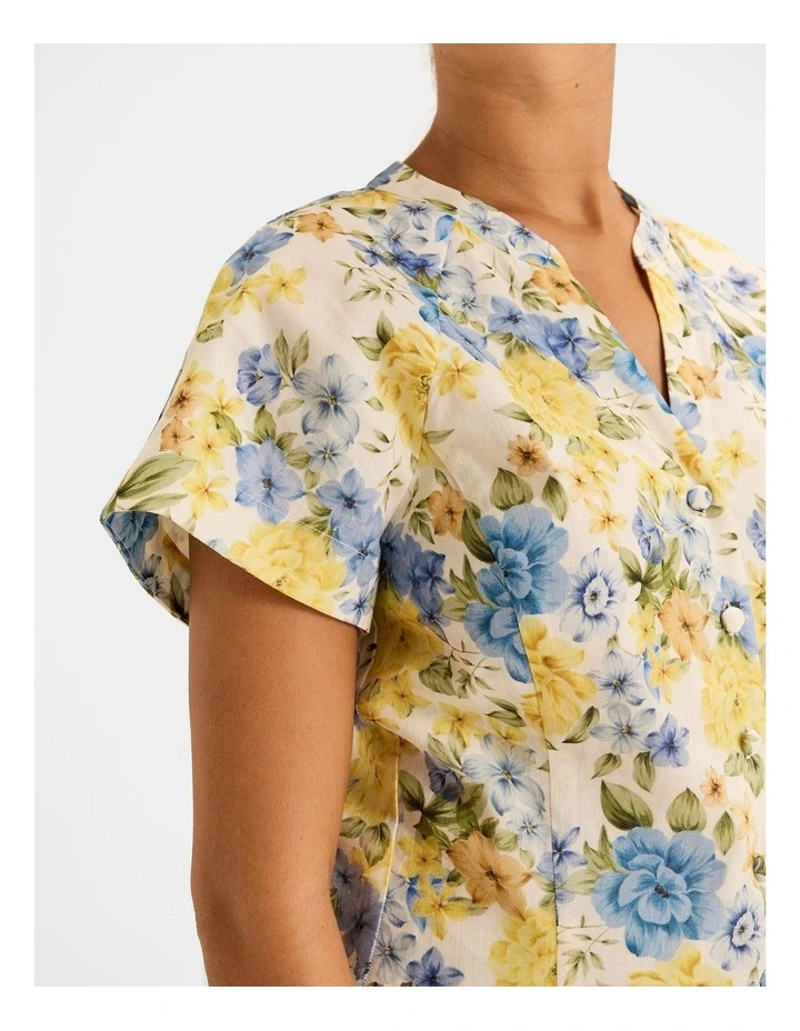 Elba Floral Blouse in Ivory image 4