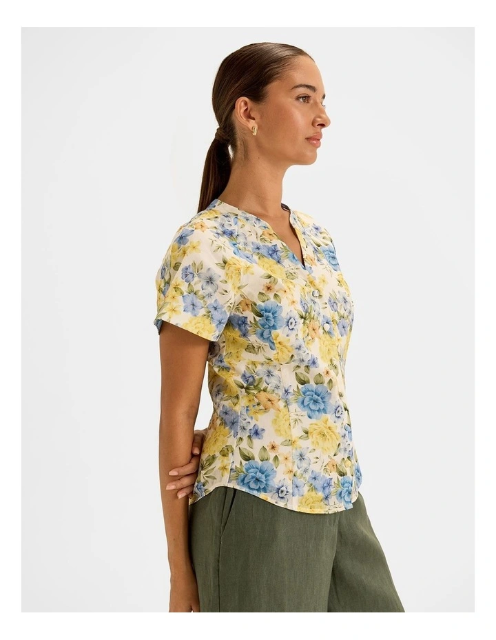 Elba Floral Blouse in Ivory image 5