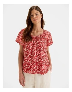 St Lucia Blouse in Hibiscus
