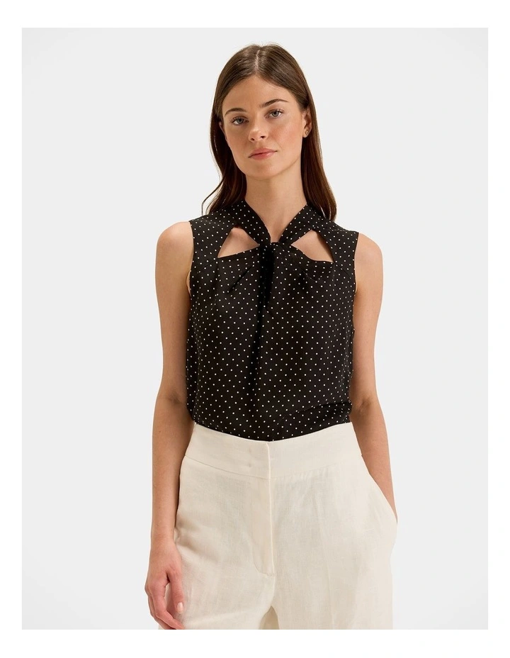 Zoe Spot Top in Black image 1