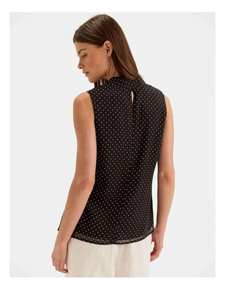 Zoe Spot Top in Black image 2