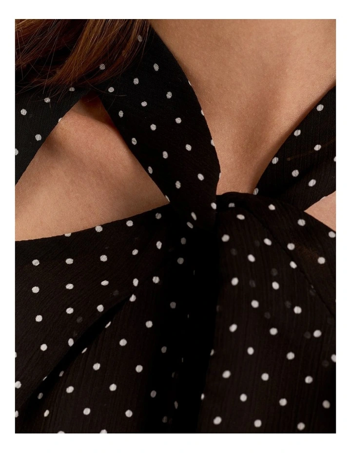 Zoe Spot Top in Black image 4