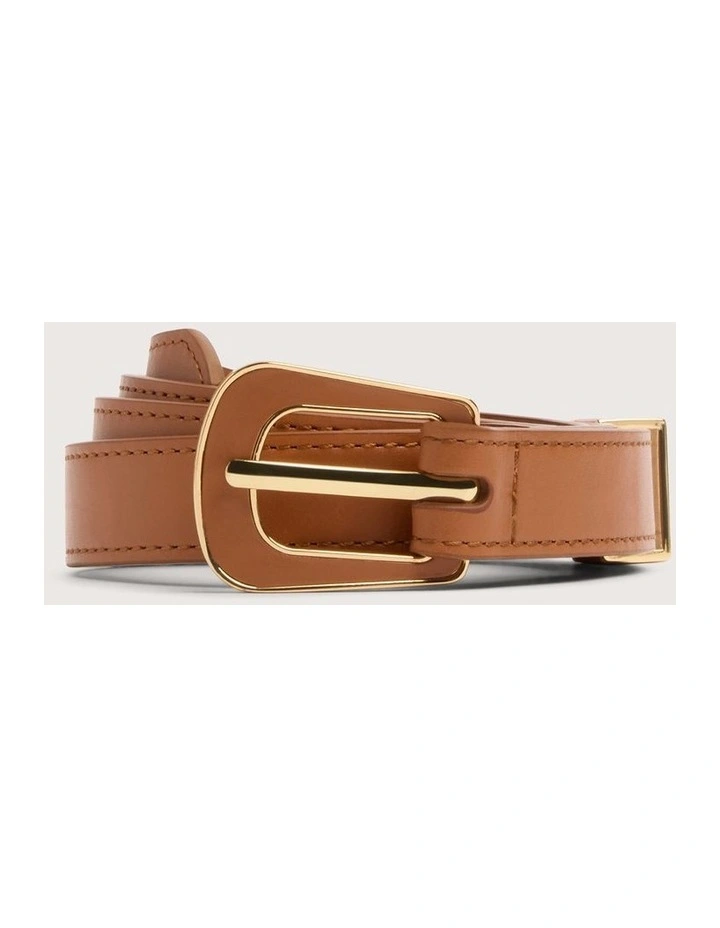 Clara Leather Belt in Tan image 1