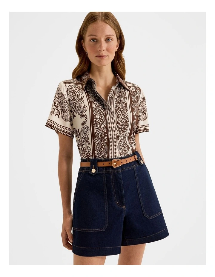 Clara Leather Belt in Tan image 3