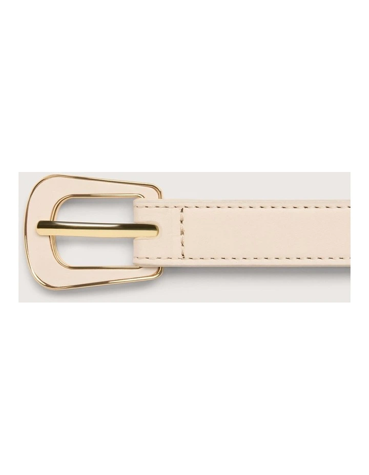 Clara Leather Belt in Oyster image 2