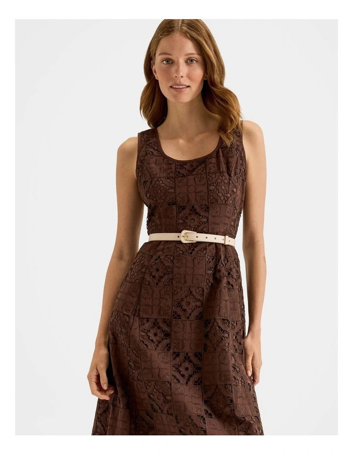 Clara Leather Belt in Oyster image 3