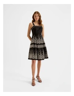 Florida Embroidered Sun Dress in Black