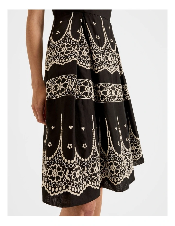 Florida Embroidered Sun Dress in Black image 5