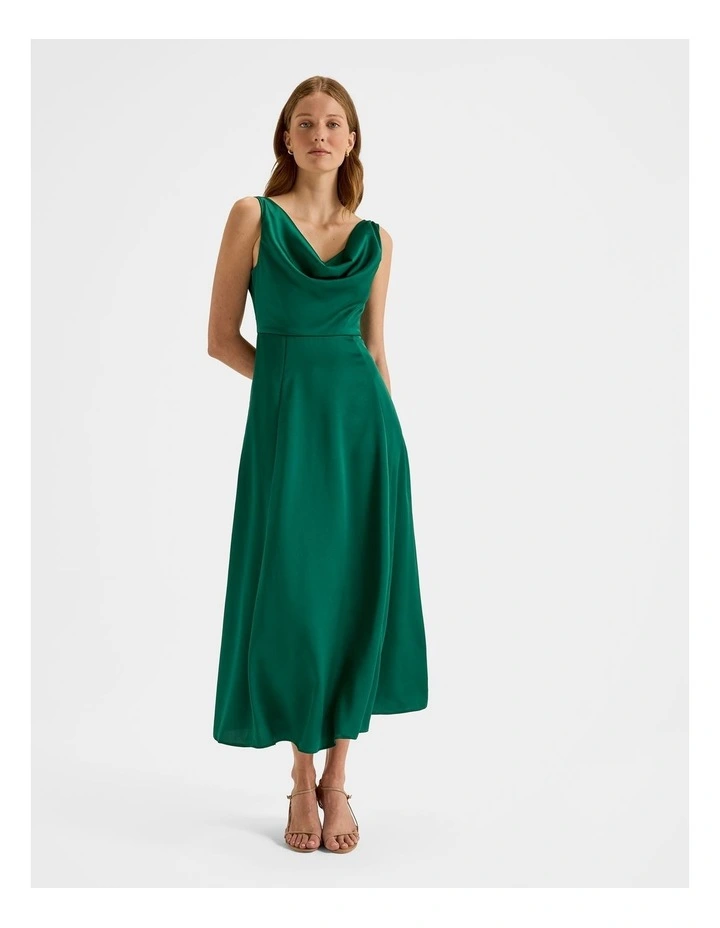 Montague Cowl Neck Dress in Emerald image 1