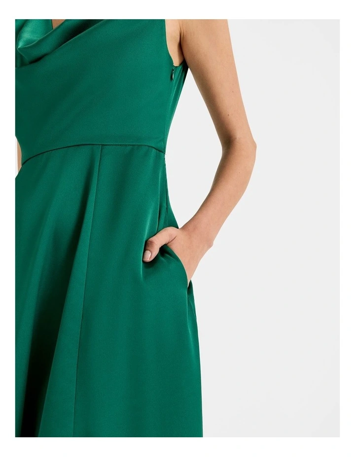 Montague Cowl Neck Dress in Emerald image 3