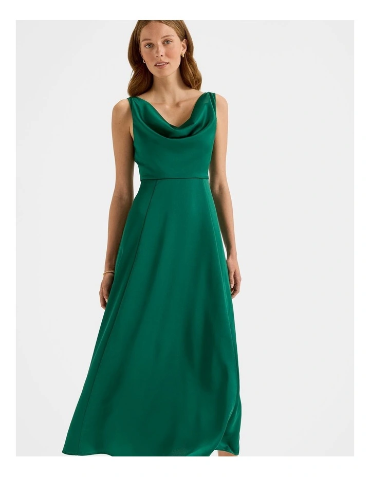 Montague Cowl Neck Dress in Emerald image 4