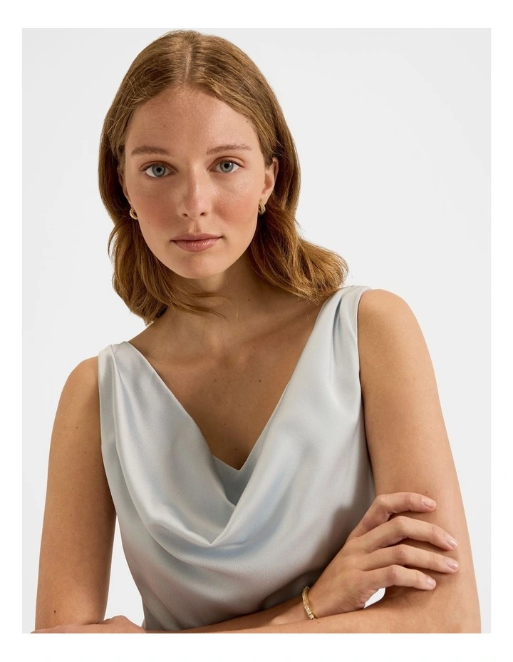 Montague Cowl Neck Dress in Honeydew image 3