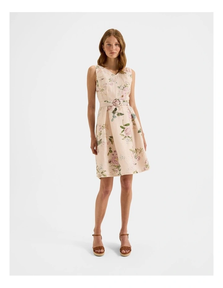 Sunset Rose Floral Dress in Multi image 1