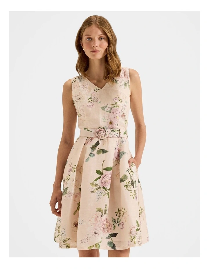 Sunset Rose Floral Dress in Multi image 3