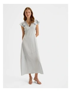 Montreal Flounce Sleeve Dress in Honeydew