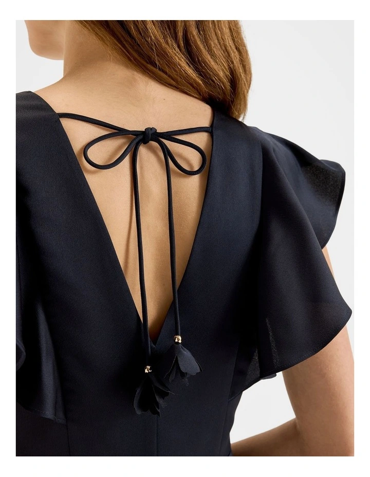 Montreal Flounce Sleeve Dress in Ink image 3