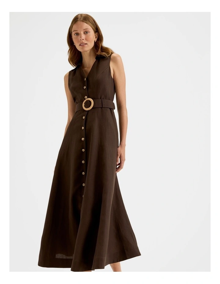 Hamilton Shirt Dress in Coffee image 3