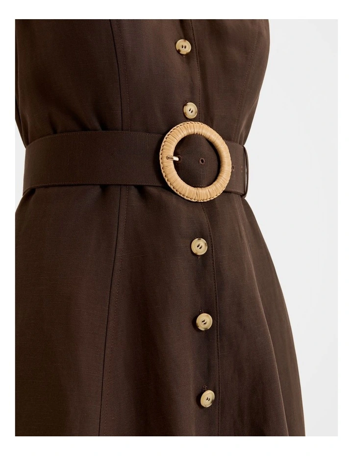 Hamilton Shirt Dress in Coffee image 5