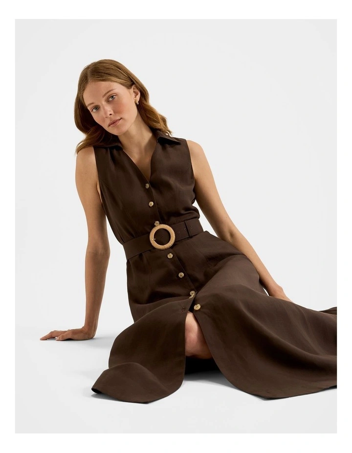 Hamilton Shirt Dress in Coffee image 6