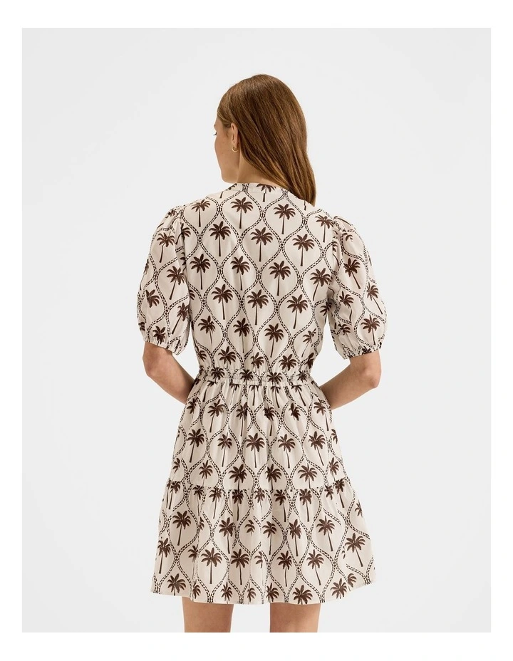 Palms Mini Dress in Ivory image 2