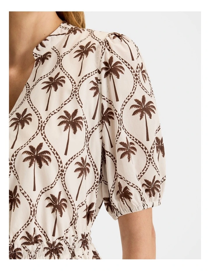 Palms Mini Dress in Ivory image 5