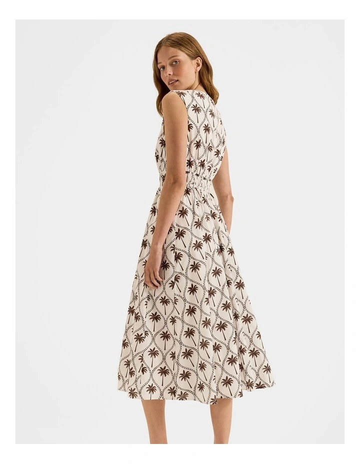 Palms Midi Dress in Ivory image 2