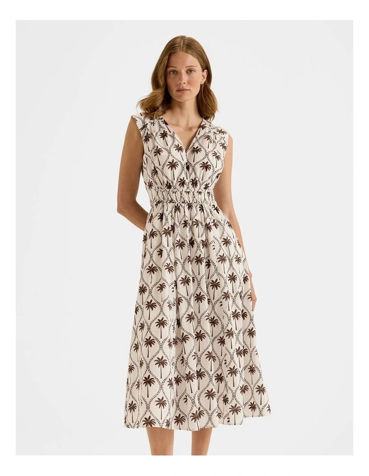 Palms Midi Dress in Ivory image 3