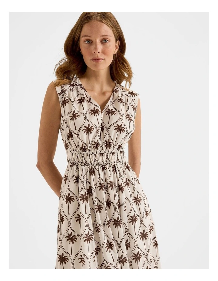 Palms Midi Dress in Ivory image 4
