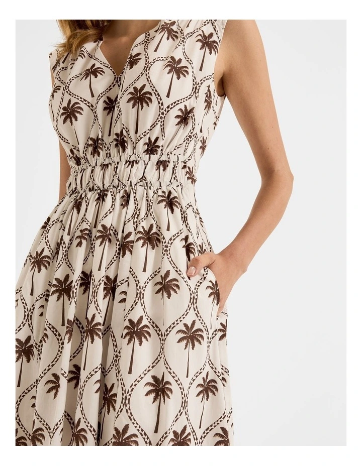 Palms Midi Dress in Ivory image 5