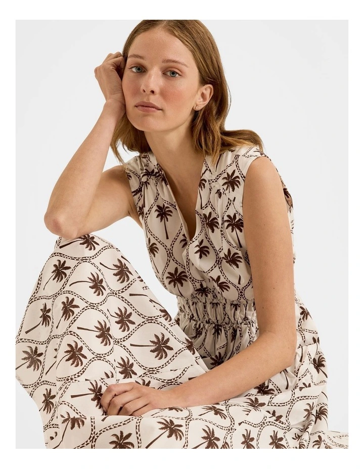 Palms Midi Dress in Ivory image 6