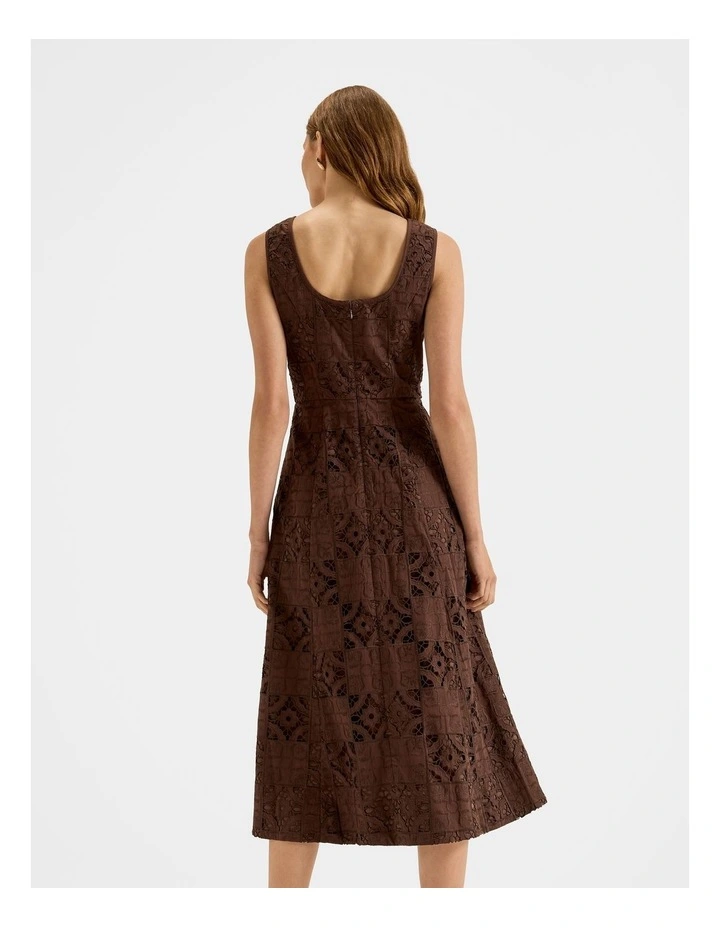 Noosa Embroidered Midi Dress in Brown image 2