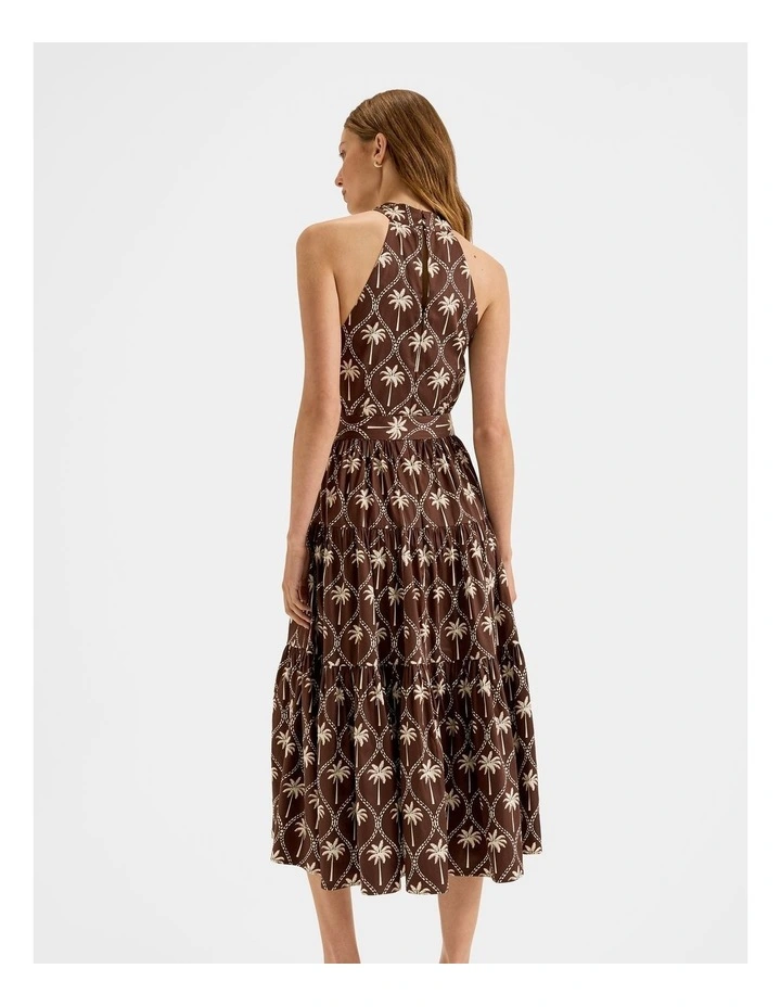 Palms Halter Sun Dress in Chocolate image 2