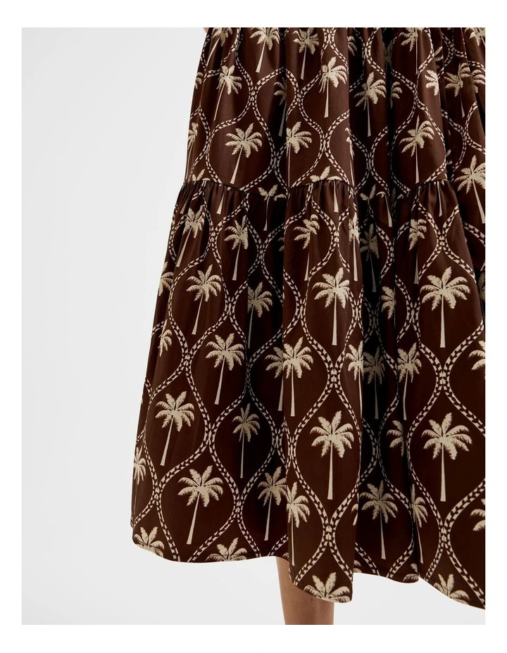 Palms Halter Sun Dress in Chocolate image 6