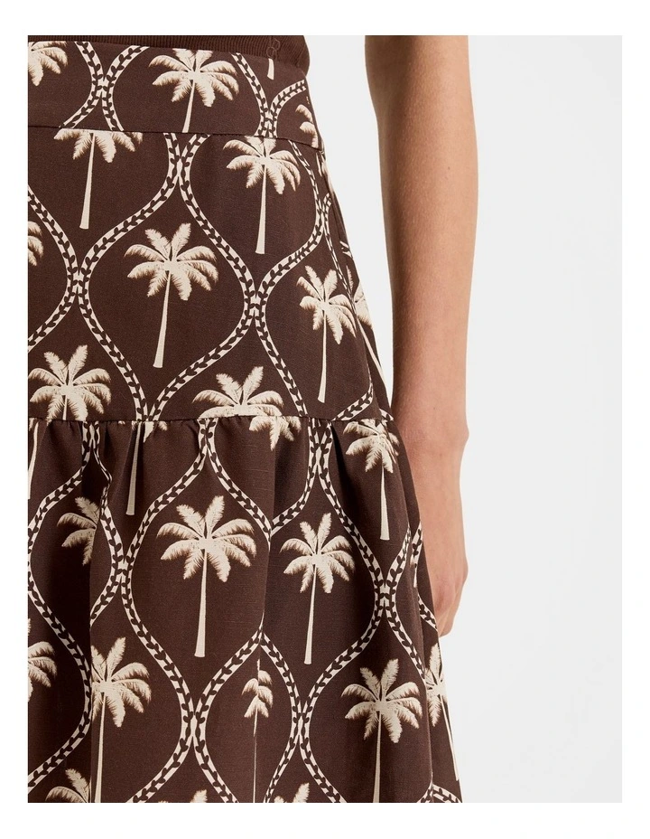 Palms Midi Skirt in Chocolate image 5