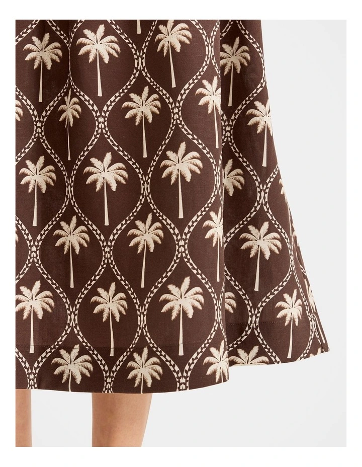 Palms Midi Skirt in Chocolate image 6