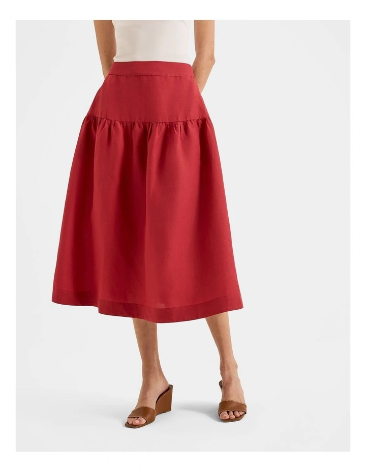 Hamilton Midi Skirt in Rumba Red image 1