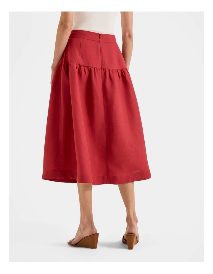Hamilton Midi Skirt in Rumba Red image 2
