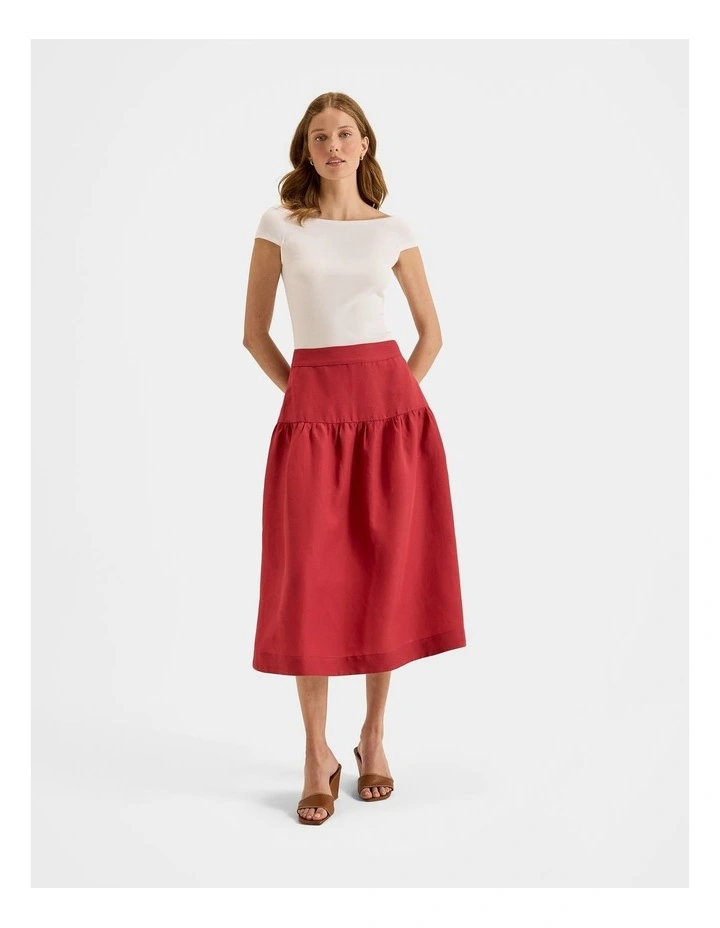 Hamilton Midi Skirt in Rumba Red image 3